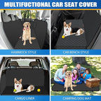 Dog Car Seat Cover for Back Seat with Storage Pocket Dog Hammock Protects Against Dirt Seat Covers for Cars Scratch Prevention Fits for SUVs and Trucks 54"x 58", Black