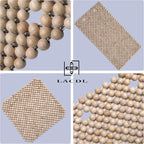 LACDL Beaded Car Seat Covers for Cars, Cooling Bead Seat Cover for Trucks & SUVs(headrest Removable only) - Auto Ventilated Seat Cooler Pad, Natural Wood Breathable Beads Sweat Protector, Burlywood