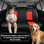 Red Car Seat Covers Full Set – Luxury Waterproof Leather Auto Seat Protector with Airbag Compatible Design, Breathable Non-Slip Cushion, Easy Installation, Fits Most Cars