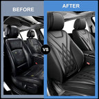 Fit TSX Car Seat Covers for Acura TSX 2003-2014 - Premium Leather, Waterproof, All-Weather, Airbag Compatible, Anti-Slip, Breathable, Easy Install, Seat Protectors, Full Set, Black