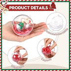 Remerry 20 Pcs Christmas Employee Appreciation Gifts Xmas Hanging Car Air Freshener Diffuser Empty Glass Perfume Bottle with Clear Plastic Ornament Ball Ribbon for Essential Oil Fragrance