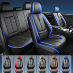 Fit Santa Fe Car Seat Covers (5 Seats) for Select Hyundai Santa Fe 2007-2025 2026 - Full Coverage Leather,Airbag Compatible, Waterproof & All Weather Seat Cushion Protector,Full Black-Blue