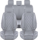 LINGVIDO Car Seat Covers Full Set (5 Seats) - Premium Perforated Nappa Leather, Waterproof Shield, Omni-Adapt Fit SUVs Sedans, Ultimate Family & Pet Protection