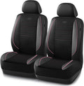 Skechers Air-Cooled Memory Foam Seat Covers,Mesh Thick Car Seat Covers,Piping Leather Car Seat Covers Front Seats,Airbag Compatible,Automotive Comfort Universal FitMost Cars,Vans,Truck,SUV,Pink