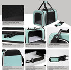 Carriers Soft-Sided Large Pet Carrier for Cats Dogs Small Animals Up to 25Lbs,Top Load Carrier,Ventilated Design,Portable Cat Carrier Airline Approved(X-Large,Green)