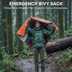 Emergency Sleeping Bag for Survival: 2 Pack Thermal Bivy Sack - 90% Heat Retention in 3 Seconds - 15°C Perceived Temperature Increase - 95% Full-Body Coverage for Family Camping