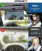 JOYTUTUS Sun Visor for Car, 2 Pack Polarized Sun Visor Extender Universal Anti-Glare Easy to Install, UV400 Car Visor Extension Protect from Glare/UV Ray/Stray Light