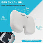 Xtreme Comforts Seat Cushions | Office Chair Cushions for Desk, Car, Wheelchair| Ergonomic Memory Foam Seat Cushion for Support & Comfort | Helps Improve Sitting Posture for Work & Body Relief