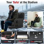 Suteck Extra Wide Heated Stadium Seats with Back Support 2 Pack, Portable Sofa Style Bleacher Chair with Back and Cushion, Armrest, Ideal for Outdoor Stadiums and Events -23" Wide