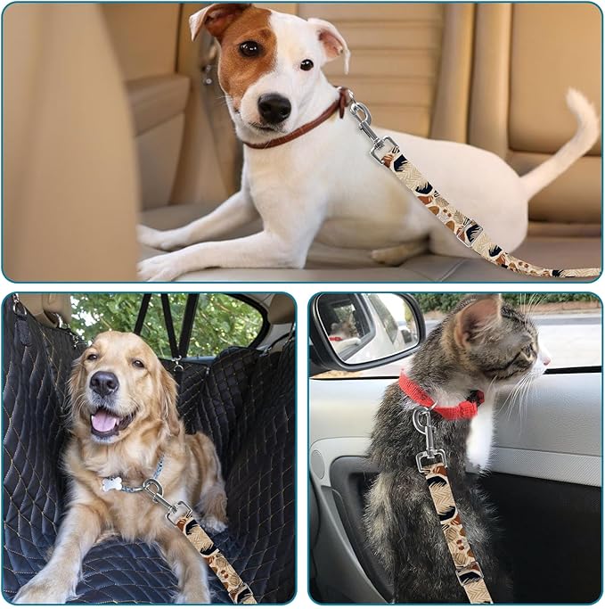 Adjustable pet cat and Dog car seat Belt，The Lanyard is Flexible and Adjustable from 20 to 33 inches (Foliage)