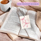 Cute Pink Car Air Freshener, Coquette Pink Bow How Lucky Ticket Matchbox Air Freshener Hanging 3 Pcs for Cars Closet Drawer or Books, Girly Preppy Car Accessories Mirror Decor for Women