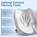 5 STARS UNITED Seat Cushion - Memory Foam Chair Cushion for Tailbone Pain Relief - Ergonomic Support for Coccyx, Sciatica & Butt - Office, Desk & Gaming Chair, Car Seat, Wheelchair, Light Gray