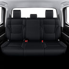 AOMSAZTO Custom Seat Covers for Toyota Tundra 2022 2023 2024 2025 CrewMax SR SR5 Limited Platinum FFV TRD Pro Leather Car Seat Covers Full Set Black, Custom Fit Full Set Faux Leather Black