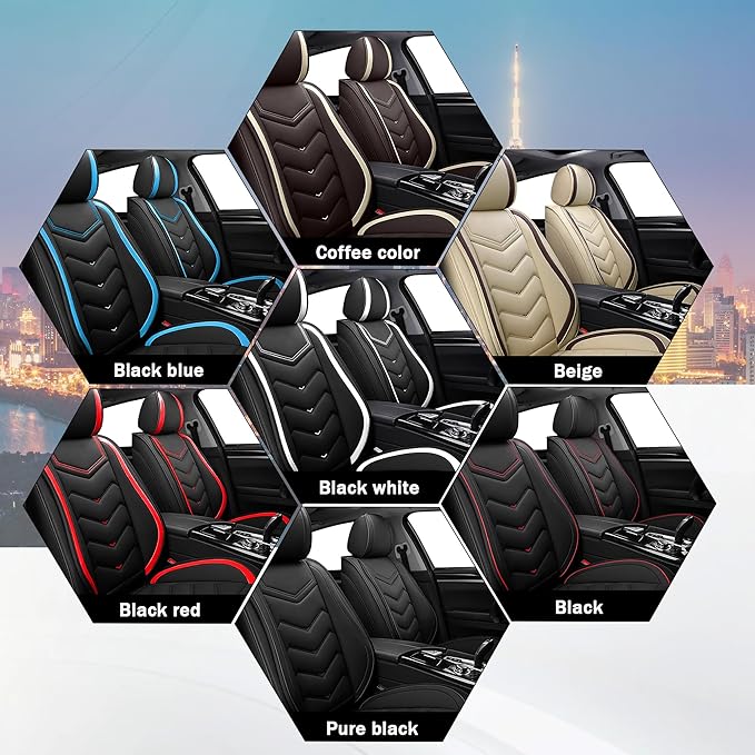 CTDS Car Seat Covers for Chevy Tahoe 2000-2026, Stylish Sport Seat Cover, Premium Nappa Leather Car Seat Cover. Automobile Seat Covers Sets.(Standard 2 Seats/Pure Black)