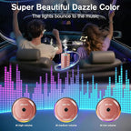 Car Air Freshener, Smart Car Air Fresheners Diffuser with 100ml Fragrance, Long Lasting Lasts 6 Months, RGB Music Syncing Light, Auto On/Off, 5 Adjustable Car Aroma Diffuser for Women, Rose Gold
