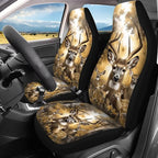 KEIAHUAN Deer Hunting Camouflage Car Seat Covers Front Seat Covers and Split Rear Bench Seat Covers Auto Interior Decorative Accessories Universal Fits Cars, Trucks, SUV, Vans