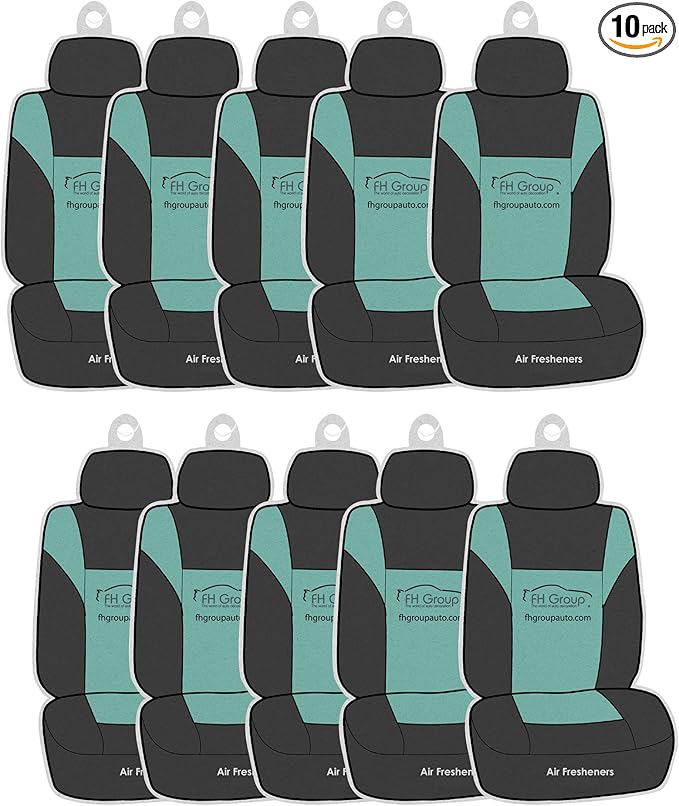 FH Group Car Hanging Air Freshener-Mini Seat Cover Design, Hudson Mist Scent- Long lasting for Auto, Home or Office-10 Pieces