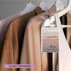 Retro Pink Beach Lavender Car Air Freshener 3, Meet Me at the Beach Guest Check Tickets Scents Air Freshener for Women Girls, Coastal Ocean Beachy Car Accessories Interior Mirror Decor Hanging