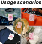 Trendy Pink Disco Strawberry Car Air Freshener 4 Pcs - Preppy Disco Strawberry Lucky 8 Ball Queen Card Hanging Air Freshener for Cars Closet Drawer Books, Girly Car Accessories Mirror Decor for Women