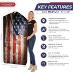 Autoamerics 1-Piece Windshield Sun Shade Grunge American Flag - 2 USA Design - Foldable Car Front Window Sunshade for Most Sedans SUV Truck - Blocks Max UV Rays and Keeps Your Vehicle Cool - Medium