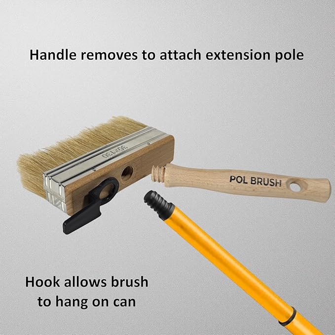 5 Inch Stain Deck Wide & Thick Paint Brush - High European Quality - Natural Bristles - for Home, Wood, Walls, Art, Trim & Furniture - for Acrylic, Oil, Stain, Chalk & Latex Paints