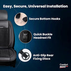 Beaded Car Seat Cover – Wooden Bead Massage Support with Breathable Cooling Mesh – Universal Fit for Sedan, SUV & Truck (2 Pack, Royal Black)