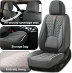 Gray Car Seat Covers for Ford Bronco Sport 2021-2025 Car Seat Cover, Leather, 5 Seats Full Set, with Lumbar Support, Anti-Slip, Beautify Interior, Beautify The Interior of Old Cars