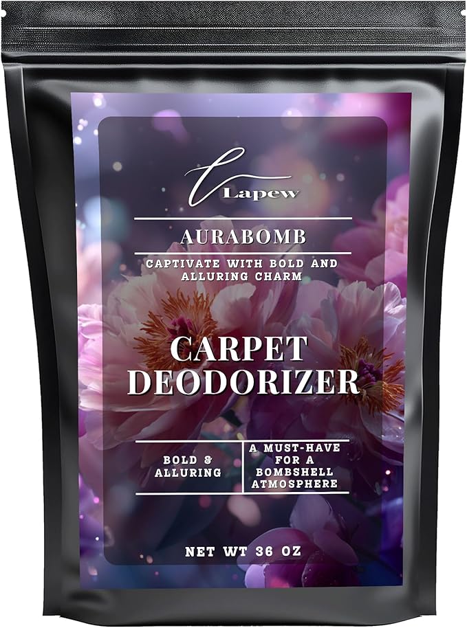 Lapew Aurabomb Carpet Deodorizer Powder - Pet Safe Freshener for Vacuuming | Scented Odor Eliminator for Home | 36 oz