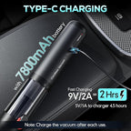 Handheld Car Vacuum Portable Cordless, Hand held Vacuum Cleaner with 21000 Pa Suction Power Air Duster for Car Cleaning, Home, Office, Pet Hair | Multi-Nozzle, Washable Filter