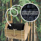 BambooMN Granulated Bamboo Charcoal Odor Absorber Bag in Decorative 4" Brown Cylinder, 2 Sets