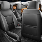 Red Rain Leather F150 Seat Covers Custom Fit for Ford F150 SuperCrew/CrewCab 2015 to 2025 XL XLT STX Pickup Truck Black and Gray Seat Cushion Cover Full Set (F150-Black+Gray)