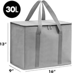Carrywell (Not Made In China) Insulated Reusable Grocery Bags 2-Pack, Catering and Delivery Bag For Hot and Cold Food, Collapsible Thermal Tote For Doordash