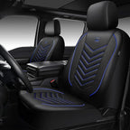 CAR PASS 3D Foam Mesh Leather Car Seat Covers Front Seats, Breathable Front Seat Cover for Cars, Comfortable Universal Fit for SUV Truck Sedan Automotive Anti-Slip Airbag Compatible, Black and Blue