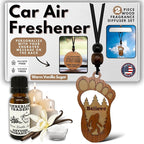 Personalized Car Air Freshener, Wood Diffuser and Fragrance Oil Set, Custom Message, Rearview Mirror Charm, Bigfoot Believe, Sasquatch, Auto Accessory for Men or Women (Warm Vanilla Sugar)