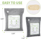 CLEVAST Bamboo Charcoal Air Purifying Bags - (Large, 4×200g), Removes Odors and Moisture, Nature Fresh Air Purifier Bags, Odor Eliminator for Home, Car, Pets, Bathroom, Basement