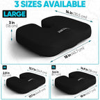 FORTEM Seat Cushion, Office Chair Cushion, Desk Chair Memory Foam, Sciatica Coccyx Tailbone Pain Relief, Pressure Relief, Sitting Pad, for Long Gaming & Sitting, Washable Cover, Non Slip