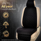 IVICY Faux Linen Front Car Seat Cover – Durable, Non-Slip Seat Protector for Cars – 1 Unit, Black