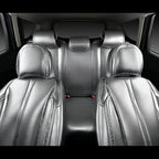 CAR PASS Ultra+ Nappa Leather Car Seat Covers Full Set Universal Cushioned, Soft Breathable Waterproof Anti-Slip Driver Seats and Backrest for SUV Pick-up Truck Sedan, 5 Seats Margiela Solid Silver
