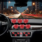 6Pcs Bling Heart Air Vent Clips Red Heart Car Air Fresheners Vents Clips Car Diffuser Diamond Car Interior Decor Charm Decoration Cute Accessories for Women Automotive
