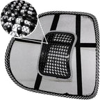 Black Lumbar Mesh Back Brace Support Office Home Car Seat Chair Ventilate Cool Cushion Pad with Massage | Breathable, Massage Beads for Ultimate Comfort (1 Piece)