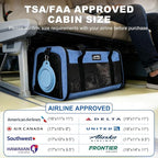 Pet Carrier Airline Approved, Soft Sided Cat Carrier for Small Pets up to 13 lbs, TSA Approved Dog Travel Bag with Foldable Bowl, Portable Soft Sided Pet Carrier for Kittens and Puppies