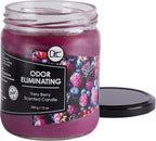 Very Berry Odor Eliminating Highly Fragranced Candle - Eliminates 95% of Pet, Smoke, Food, and Other Smells Quickly - Up to 80 Hour Burn time - 12 Ounce Premium Soy Blend