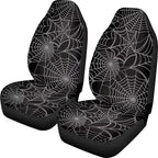 ELEQIN Cobweb Front Car Seat Covers 2pcs, Gothic Automotive Seat Covers Car Accessories Universal Size Fit for Most Cars,SUVs&Trucks&Vans