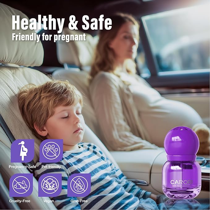 Cute Car Air Freshener 2 Pack, Lightbulb-Shaped Car Fresheners, Automotive Vent Clip, Long Lasting Scent, Essential Oils, Cute Car Accessories for Women, Lavender Scent
