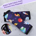 COOLBEBE Car Seat Straps Shoulder Pads for Baby Kids, Super Soft Velvet Seat Belt Covers for All Car Seats/Pushchair/Stroller/High Chair, Blue Space