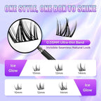 Lash Extension Kit DIY Lash Clusters Kit Eyelash Extensions Individual Lashes Extensions with (Bond,Seal,Tweezers,Remover,140Pcs,Ice Glow,10-14)