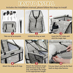 PetsHome Dog Car Seat Foldable Dog Car Booster Seat Waterproof Breathable Oxford Travel Bag for Small to Medium Dogs, Puppies, and Pets-Pattern Grey