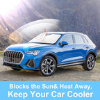 Windshield Sun Shade Custom Fit for 2019-2024 2025 2026 Audi Q3 Accessories Foldable Sunshade Sun Blocker Protect Car from Sun Rays & Heat Damage Keep Car Cooler