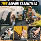 Nilight Car Emergency Kit with Jumper Cable Air Compressor Tire Repair Essential Tools First Aid Alligator Connector Electrical Kit for Travel Camping Outdoor Cars Truck SUV RV