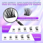 Lash Extension Kit DIY Lash Clusters Kit Eyelash Extensions Individual Lashes Extensions with (Bond,Seal,Tweezers,Remover,120Pcs,Goddess,8-16)